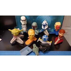 Mcdonalds Happy Meal Star Wars Big Head Bobble Head Toy Bundle Lot